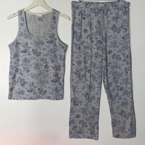 Lucky Brand Other - Lucky Brand Gray & Blue Floral Pjammas